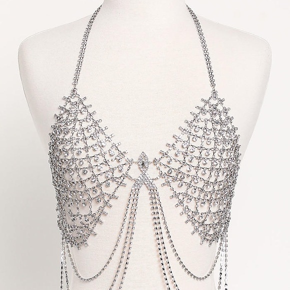 Crystal Embellished Body Harness Bra - Picture 5 of 8